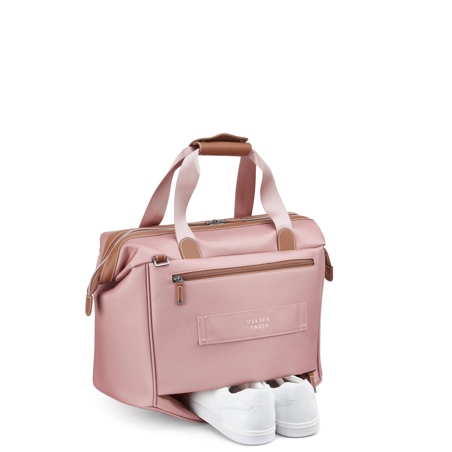 DELSEY PARIS Chatelet 2.0 - Small Weekender - Travel Duffle Bag - Carry On Duffle bag with Laptop Compartment and Shoes Pocket – Lightweight Travel Bag, Blush Pink