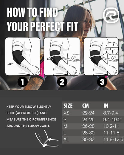 Rehband Elbow 5mm Compression Sleeve, Neoprene Elbow Sleeves for Weightlifting, Anatomical Design, Non-Slip & Close Fitting, Elbow Support Unisex, Colour:Carbon/Black, Size:Large