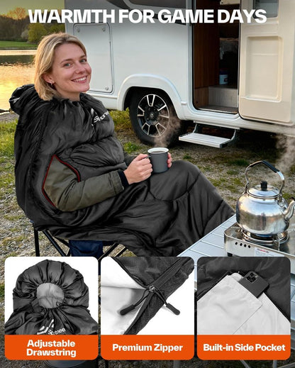 Sportneer Wearable Sleeping Bag - Walkable Design with Arm Zippers | Waterproof & Compact for Camping, Travel, and Stadiums