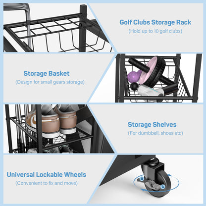PLKOW Weight Rack for Dumbbells, Home Gym Storage for Dumbbells Yoga Mat Kettlebells and Gym Equipment, Golf Bag Organizer Dumbbell Rack for Garage, Home Gym