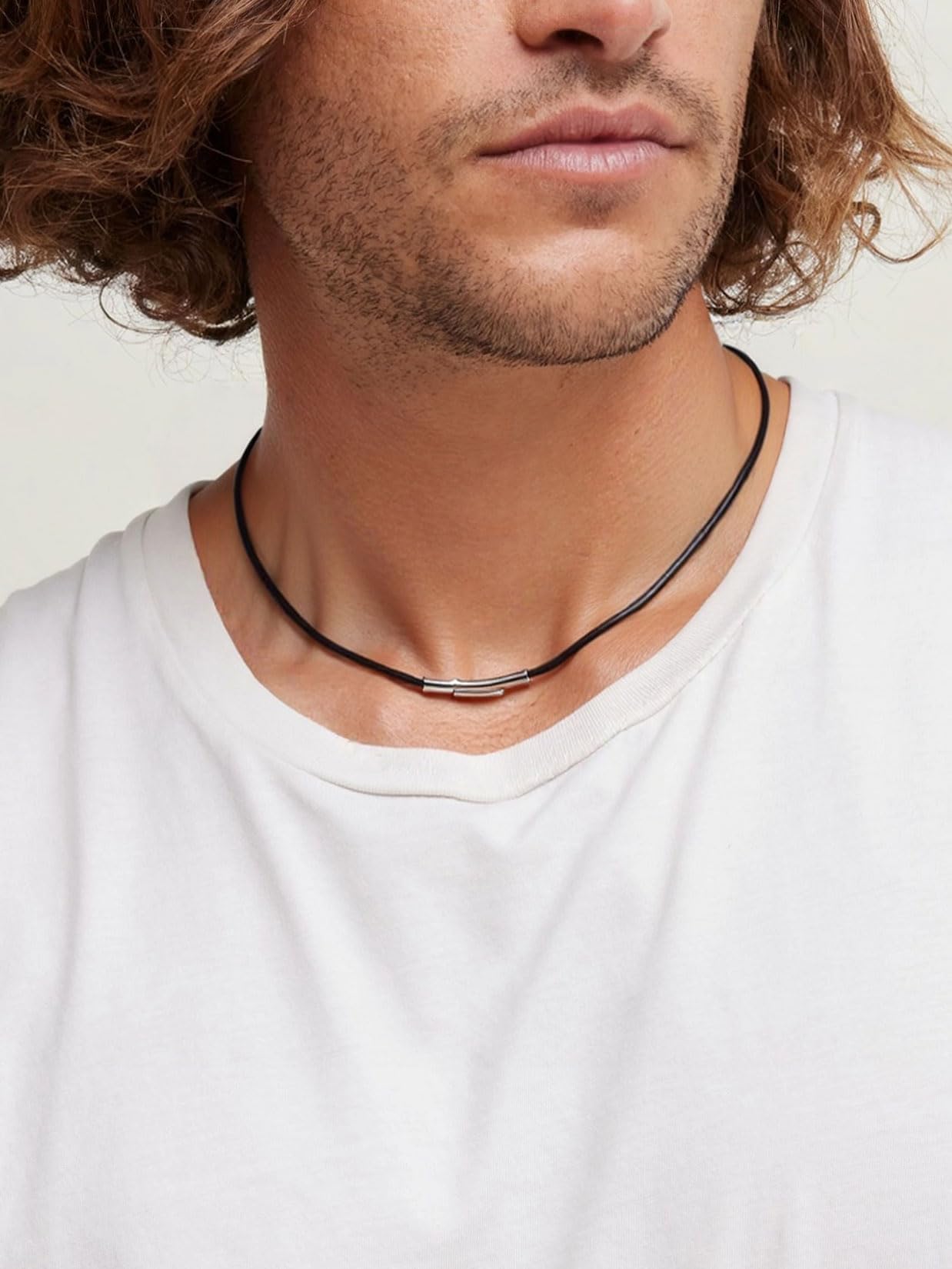 ChainsPro Leather Necklace Cord for Men, Black/Brown Waterproof Braided Wax Rope Chain with Stainless Steel Snap Clasp, 1.5/2/3mm Width Leather Cord Chain with Length 16"-30", Send Gift Box
