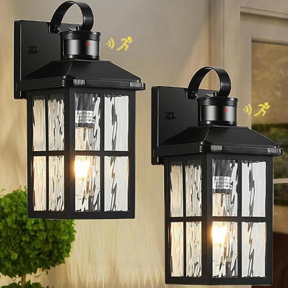 Porch Lights Outdoor 2 Pack,Motion Sensor Exterior Light Fixture with Dusk to Dawn Outdoor Wall Lights Modern Sconce Lights for House Patio Front Door Garage
