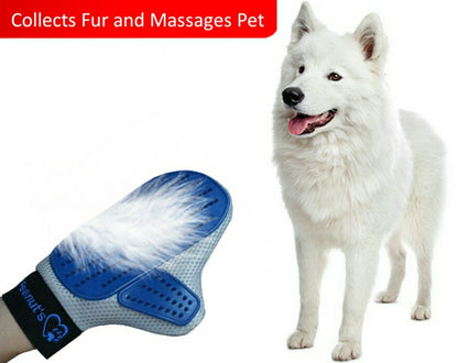 Mr. Peanut's Grooming Glove Brush and Deshedding Aid - Pet Hair Remover Mitt - for Long and Short Hair Grooming of Dogs, Horses, Bunnies and Some Agreeable Cats