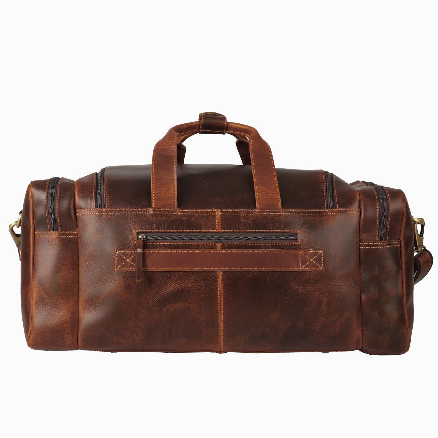 Leather duffel bag 24 Inch U Zip holdall Travel sports Duffle Weekend gym Sports