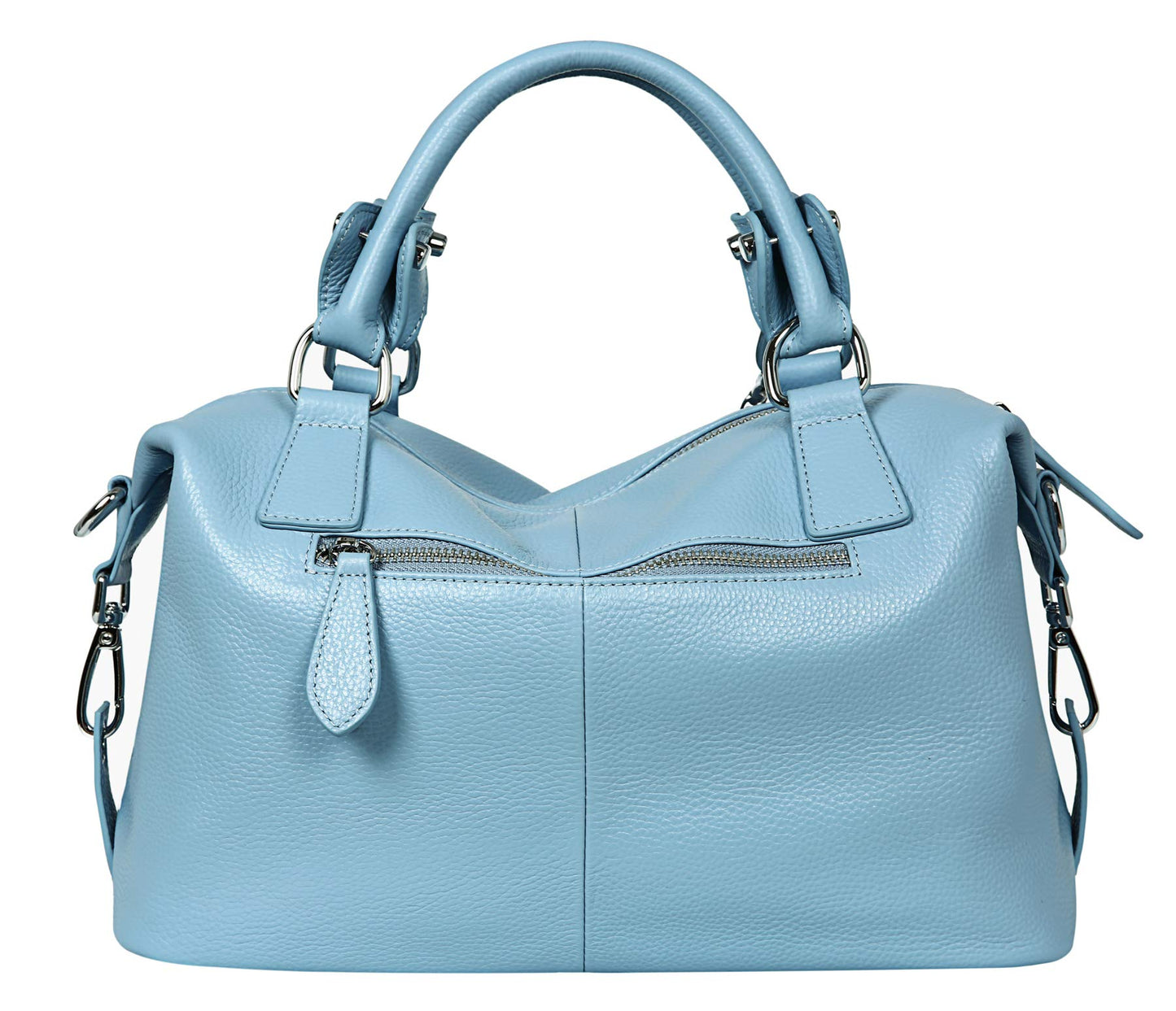 HESHE Womens Genuine Leather Handbags Purse Crossbody Satchel Tote Bags Ladies Real Leather Bags (Light Blue)