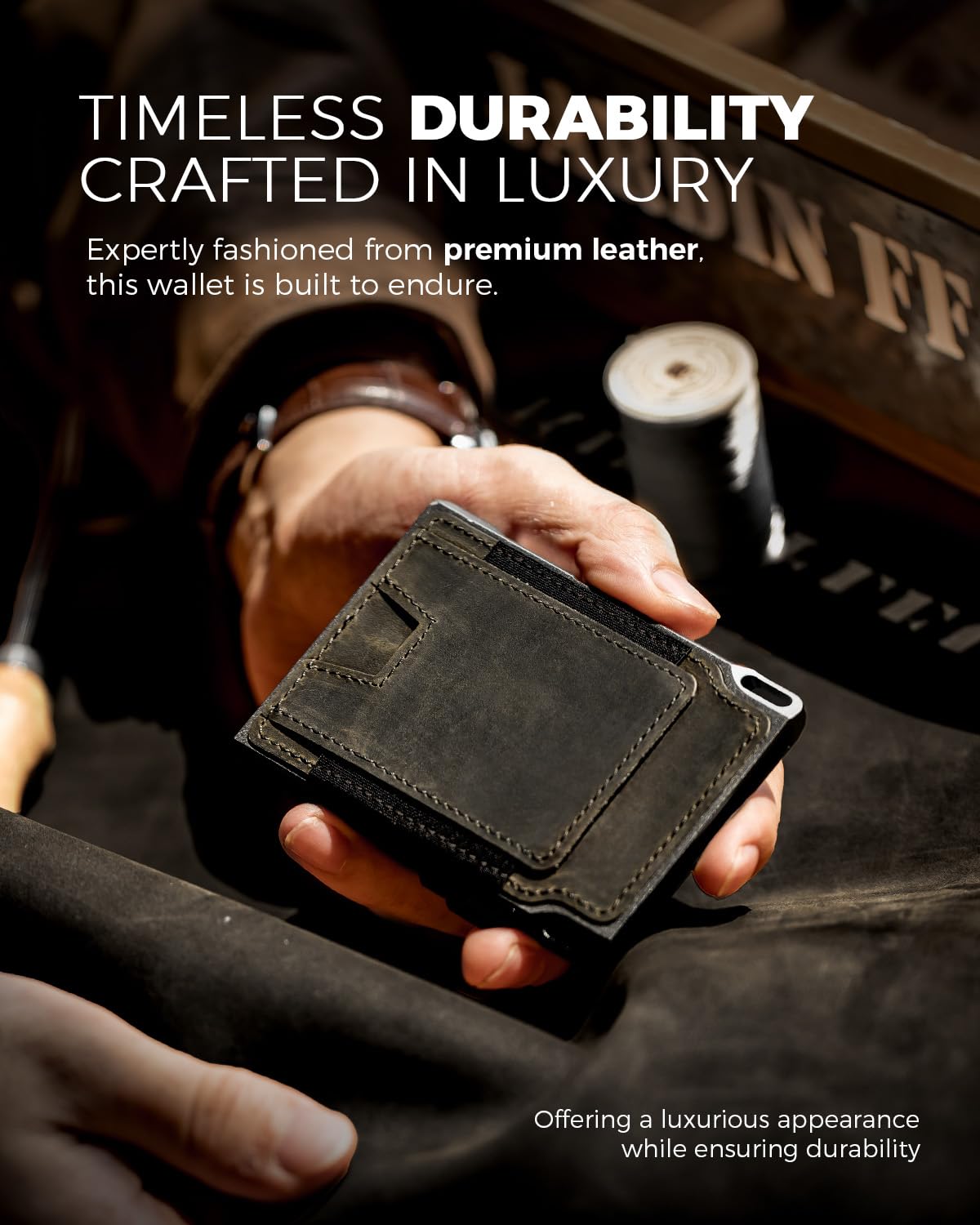 LORZOR Slim Tactical Wallet for Men- Minimalist Full Grain Leather Wallet for 10 Cards, RFID Blocking Aluminum Cardholder, Smart Pop Up Card Case, Front Pocket, Money Clip, Gift for Men(ArmyGreen)