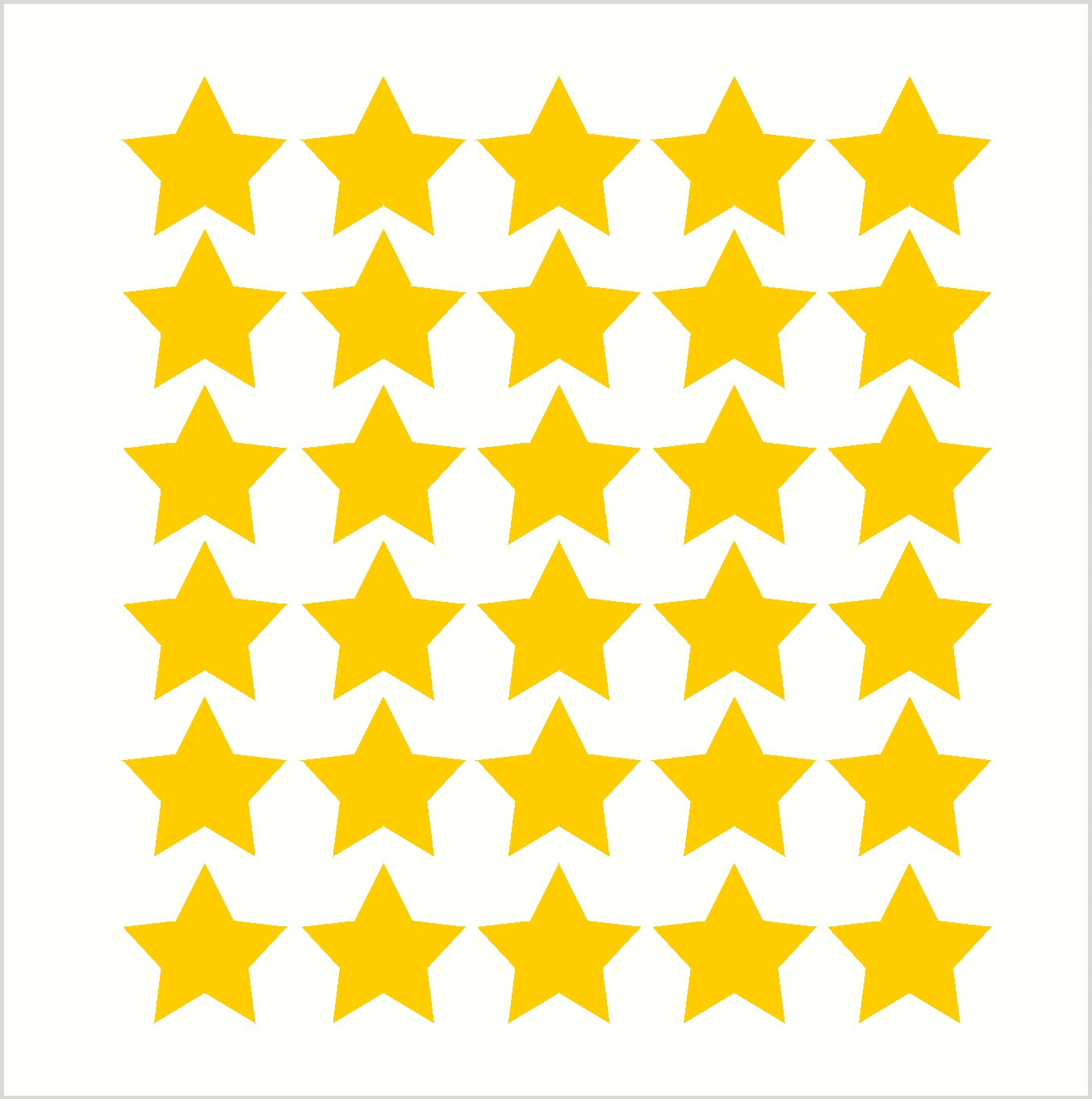 Wall Decor Plus More WDPM289 Star Vinyl Stickers for Home Decor 2-Inch Peel-N-Stick, Yellow, 30-Piece
