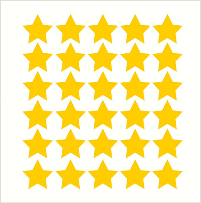 Wall Decor Plus More WDPM289 Star Vinyl Stickers for Home Decor 2-Inch Peel-N-Stick, Yellow, 30-Piece