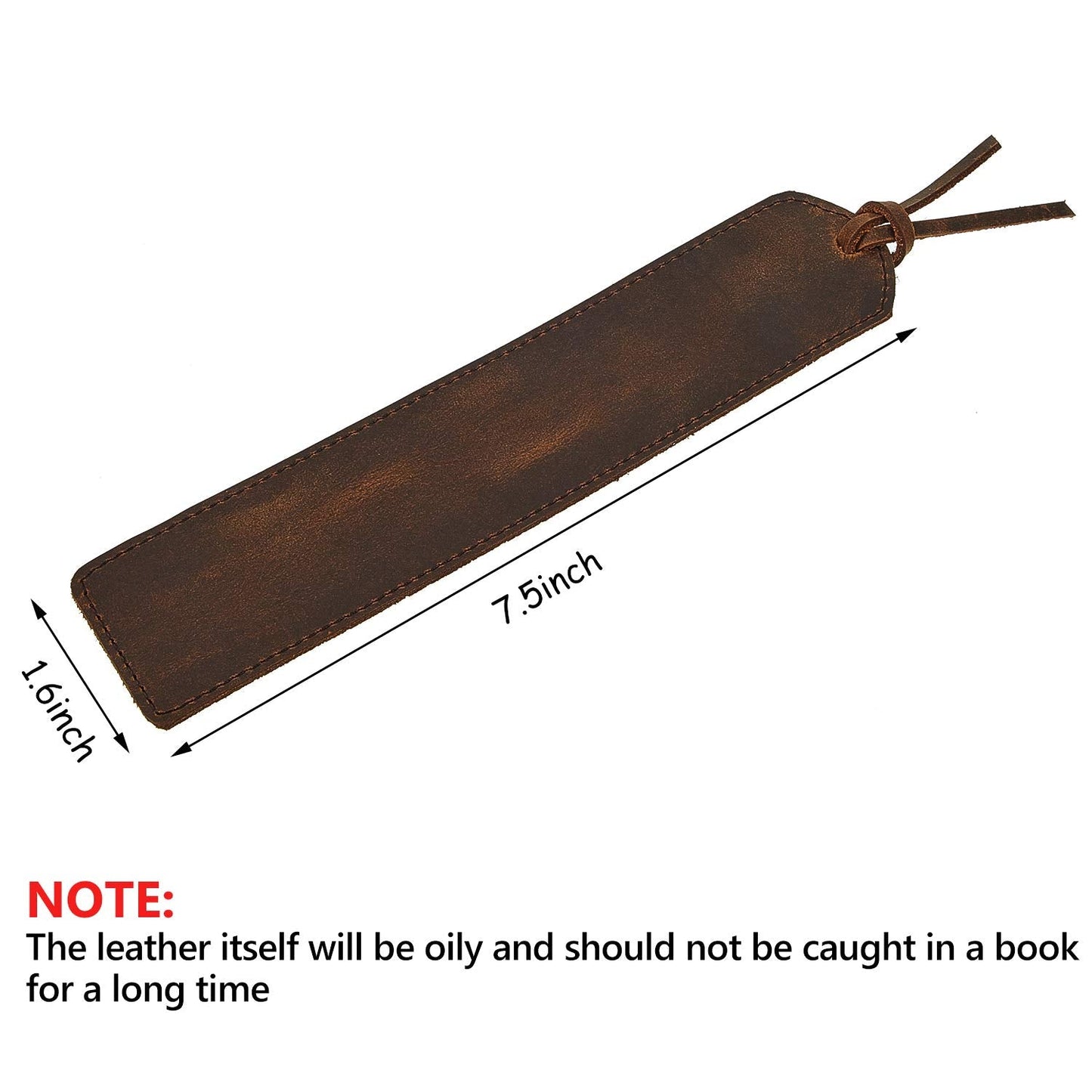 Outus 4 Pcs Father's Day Leather Bookmark, Classic Stitched Bookmarks with Tassel, Handmade Stitched Page Markers for Father Men Women Kid Teacher Student School Office Writer Christmas Friend Book