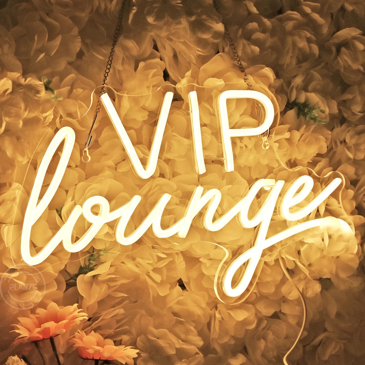 Planzo VIP Lounge Led Neon Light Sign USB Office Hotel Pub Cafe Store Shop Wedding Birthday Party Beauty Salon Airport Railway Station Bistro Nightclubs Wall Sign Decor USB 15.75"X9.65" Warm
