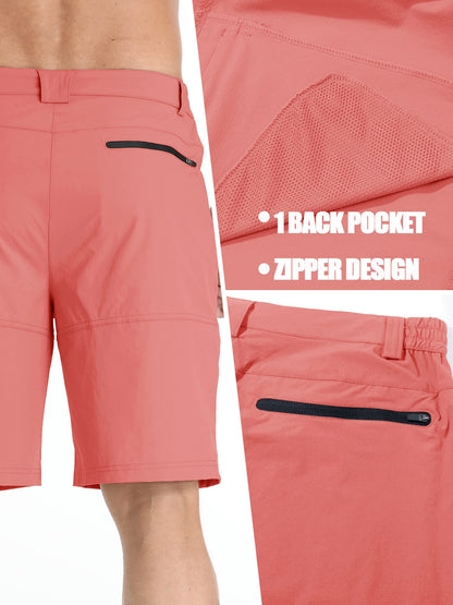 TACVASEN Mens Cargo Shorts Outdoor Lightweight Quick Dry Casual Golf Summer Hiking Dress Work Shorts Fishing Elastic Waist Pink 40