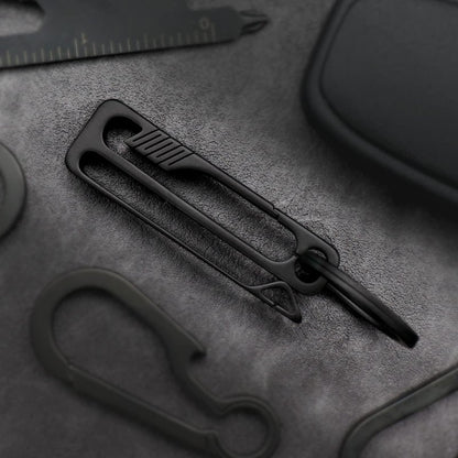 PJYTAC Black Titanium Belt Key Holder Heavy Duty Quick Release Keychain Clip with Titanium Key Ring for Men and Women