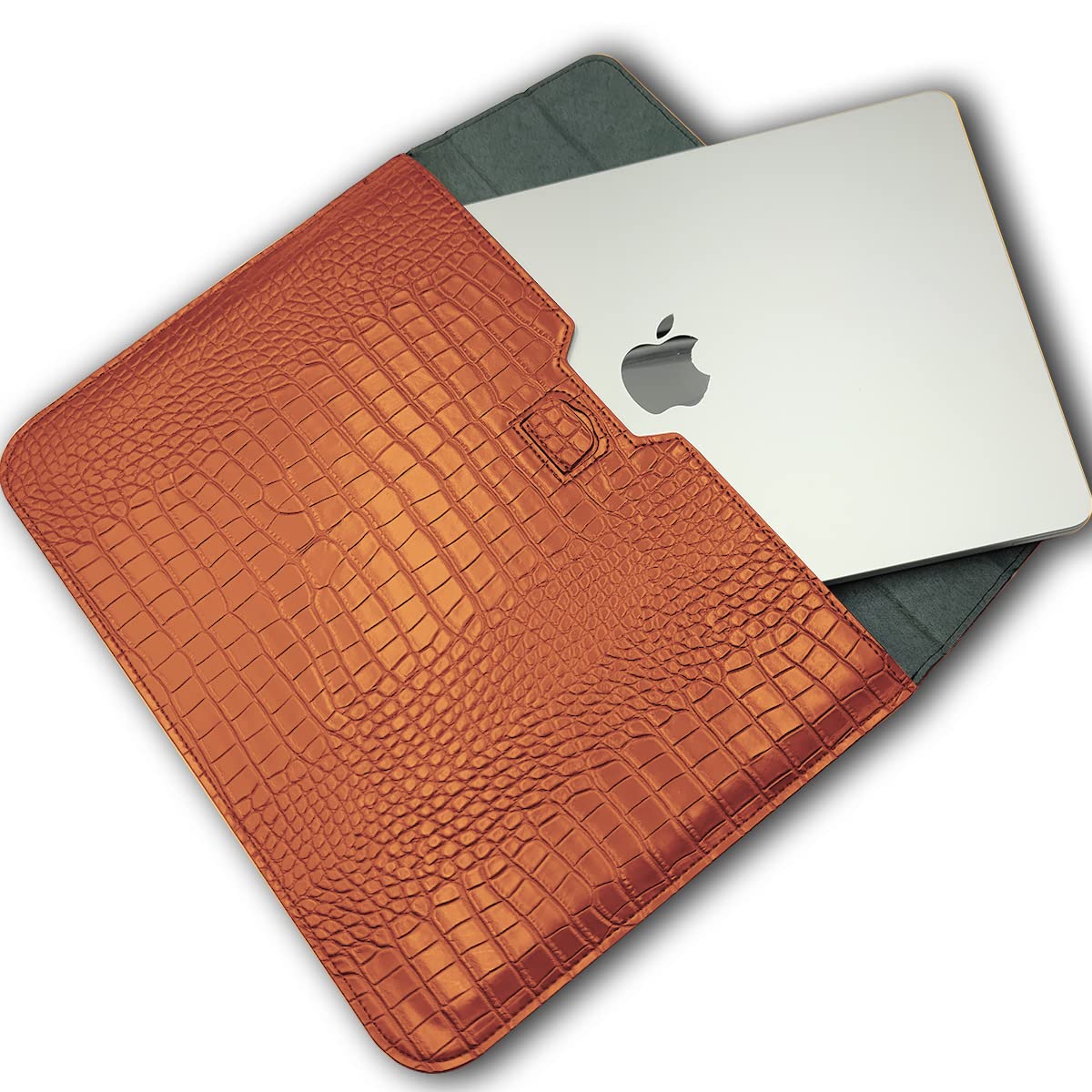 Seanai Protective Slim Portable Laptop Sleeve 13-13.6 Inch Crocodile PU Leather Case for MacBook Neo 13 A18 Pro A3404 Air 13 Pro 13 M5 A3449 M4 A3240 M3 M2 M1, for HP Dell Microsoft Notebook, Brown