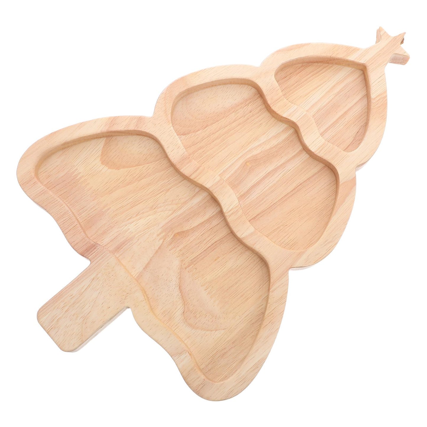 jojofuny Christmas Tree Serving Tray Bamboo Snack Platter - Divided Holiday Party Dining Plate For Appetizers Candy And Desserts - Christmas Tree Charcuterie Platter For Family Gatherings