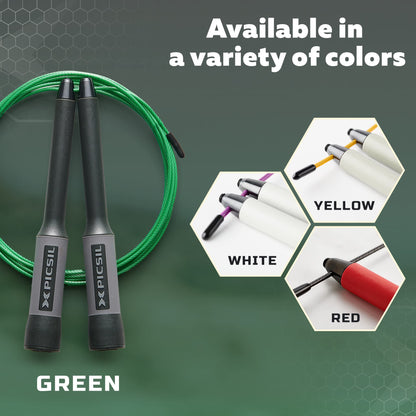 PICSIL Sphinx Rope, 360° Speed Jump Rope with Dual Bearing System, Fast, Lightweight Skipping Rope Made from ABS Plastic, Jump Ropes for Fitness, Boxing, and Conditioning, For All Ages, Black