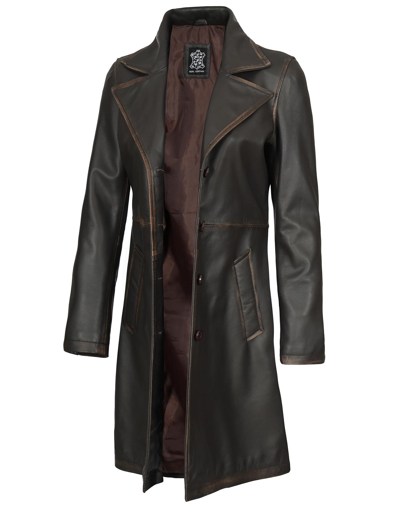 Blingsoul Real Lambskin Womens Long Leather Coat | [1316156] Bryson Ruboff, 2XL