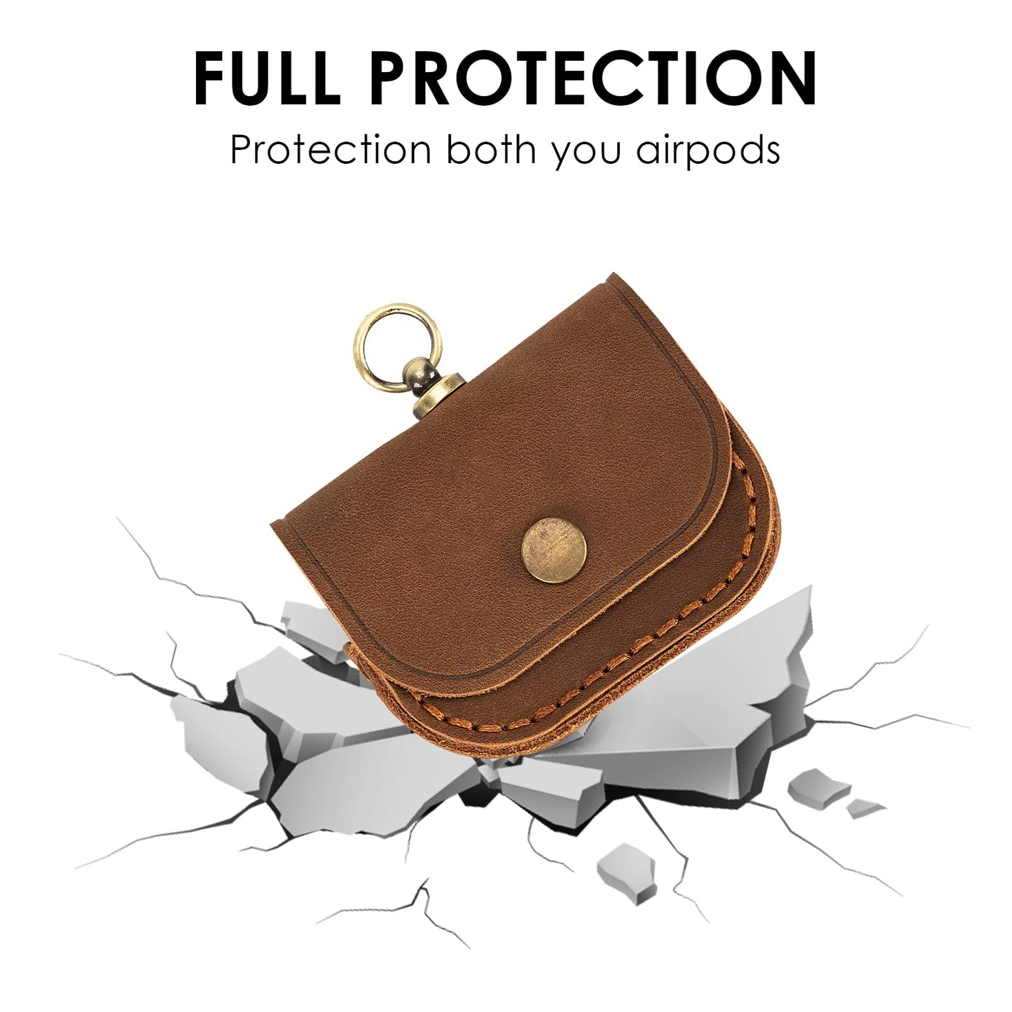 Musiin Premium Leather Bag Compatible with Airpods Pro 2/1 and Earphone Protective Storage Cover Pouch Portable Carrying Case(Brown)