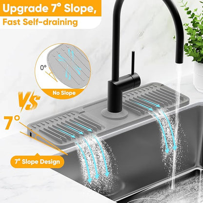17.7'' Faucet Mat for Kitchen Sink Splash Guard Folding Kitchen Sink Faucet Mat