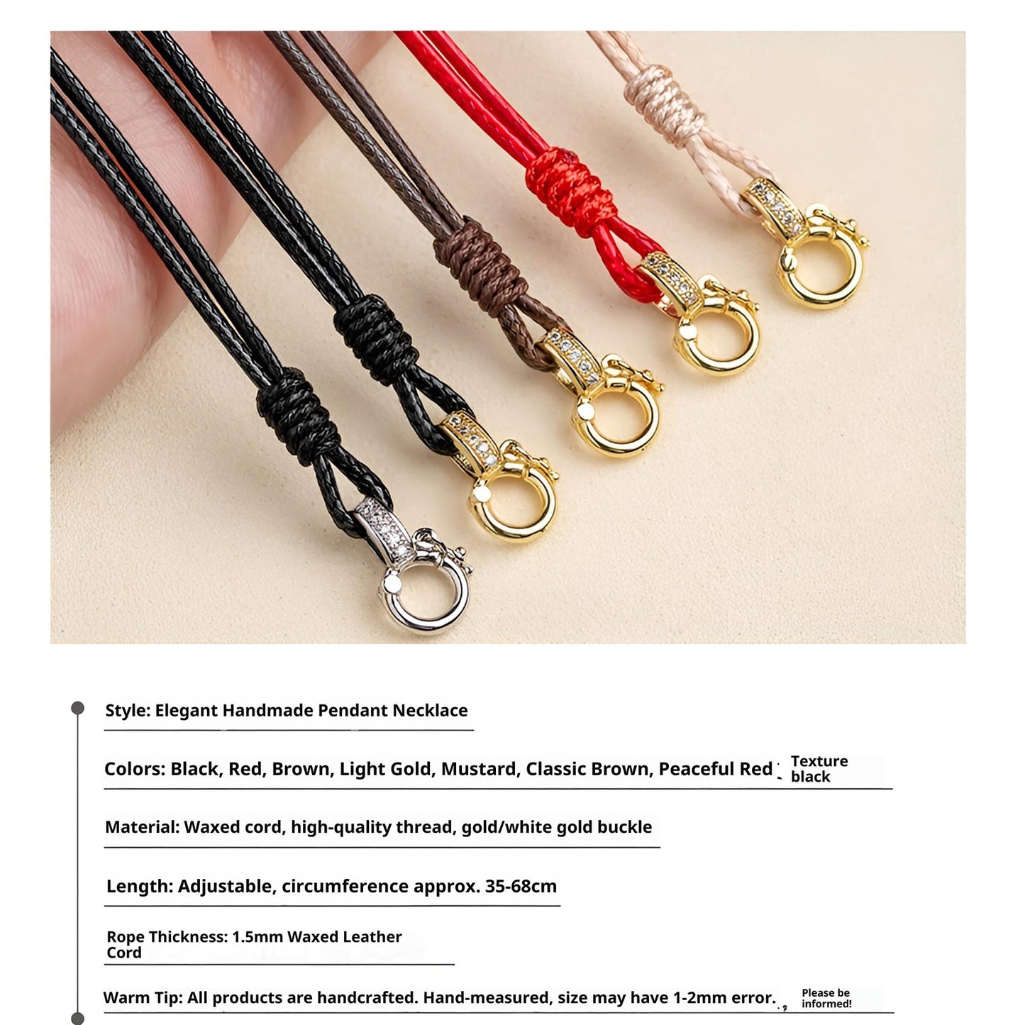 3FT Amazing Braided Leather Necklace - Minimalist Waterproof Design, Unisex, Ideal for Daily Wear & Gifting (Coffee Gold)