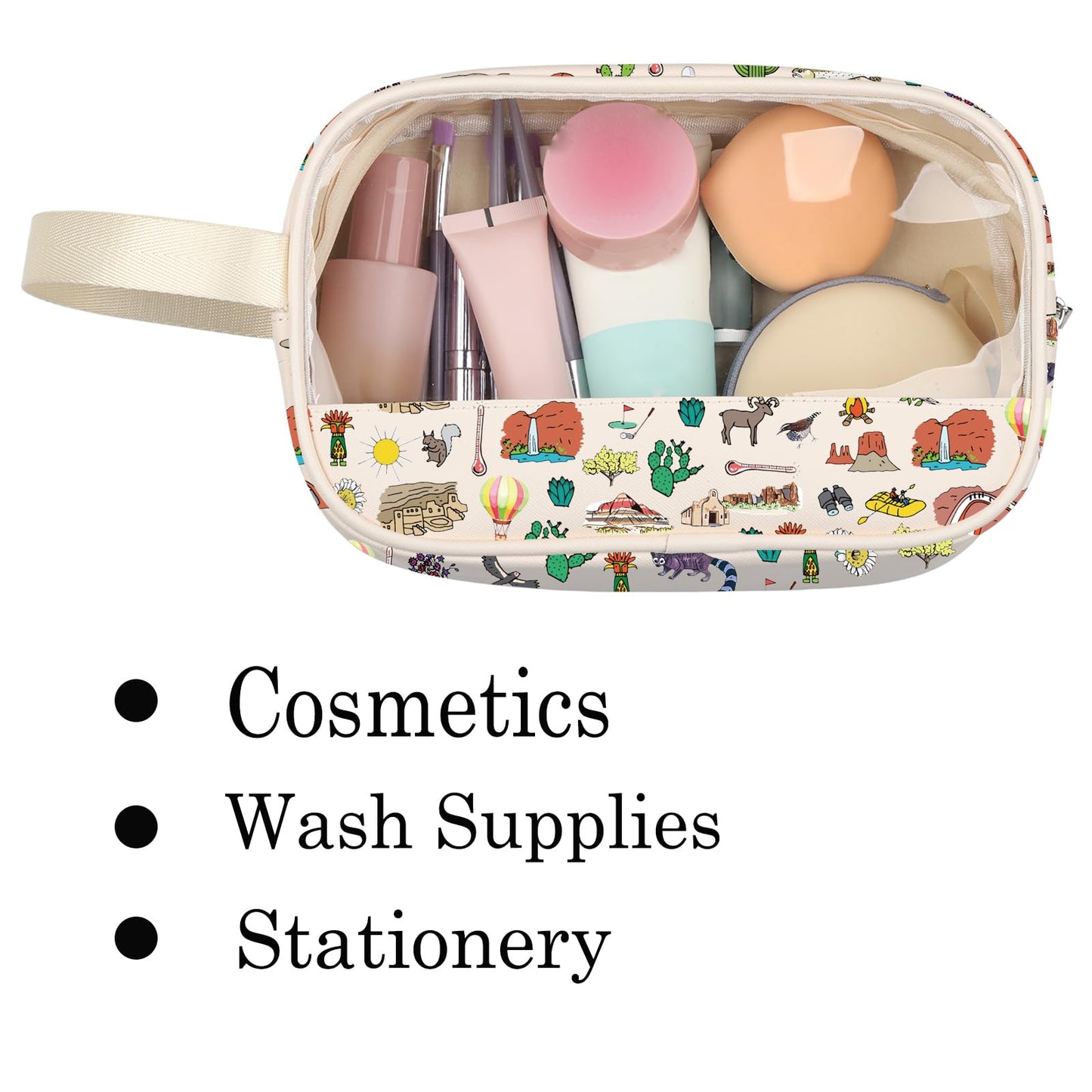 PXTIDY Arizona Souvenir Clear Toiletry Bag Long Distance Relationships Gift Someone In Arizona Loves Me Bag State Travel Gift