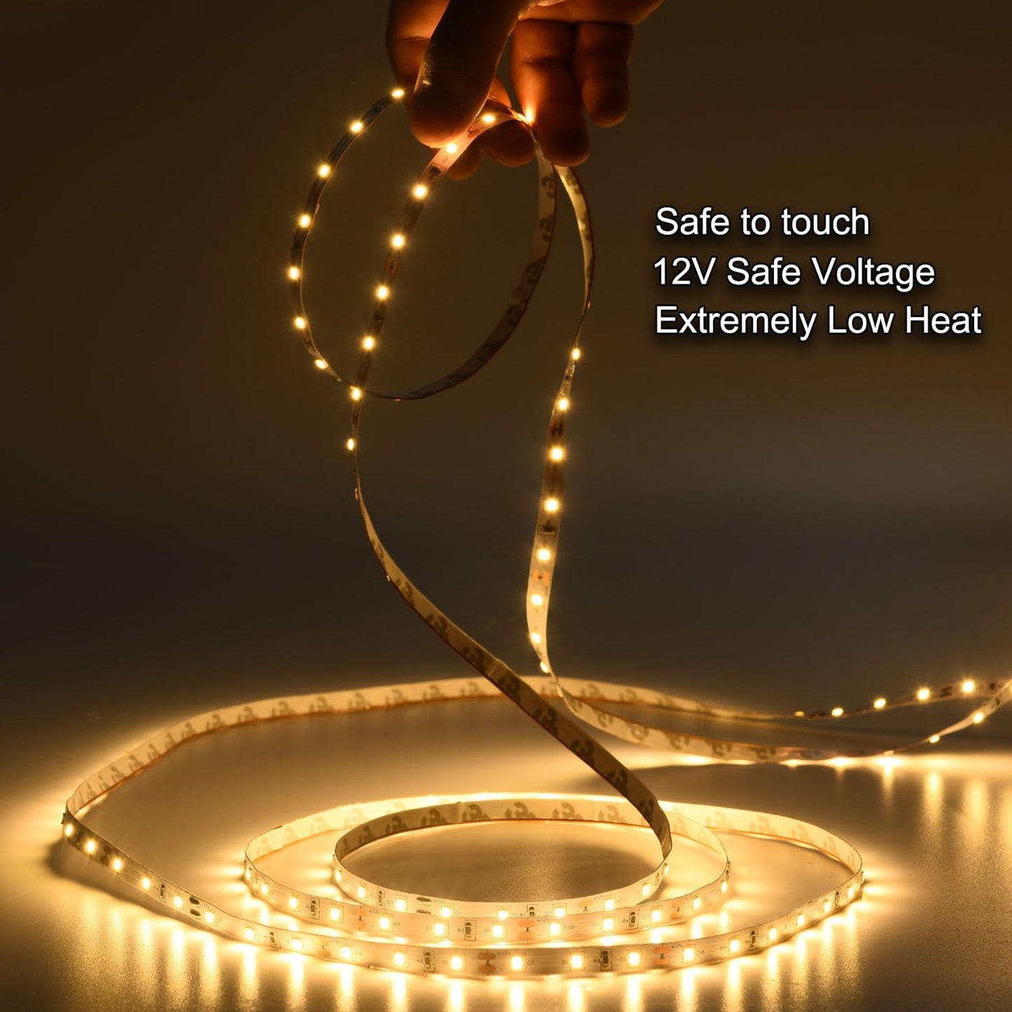 JUNWEN Flexible LED Strip Lights, Warm White,20ft 360LEDs 2835 LED Ribbon, String Light, 12V Tape Lights, Non Waterproof, Under Cabinet Children's Rooms Hallway Staircase Corridor Collectable