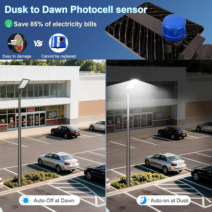 240W LED Parking Lot Light Outdoor,ETL Listed 36000LM Dusk to Dawn LED Flood Lights Commercial 5000K Slip Fitter Mount IP65 Waterproof 85-277V Shoebox Pole Street Light for Barn Yard Driveway