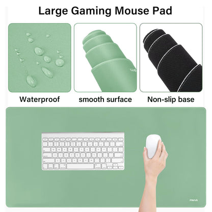 MOSISO Keyboard Mouse Pad Set, Large Gaming Mousepad&Keyboard Wrist Rest&Mouse Wrist Rest&Coaster, Ergonomic Non-Slip Mousepad&Easy Typing Cushion with Memory Foam for Home Office, Emerald Green