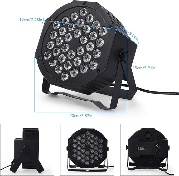 Dj Lights, 12 Pack 36 LED Par Lights Stage Lights with Sound Activated Remote Control & DMX Control, Stage Lighting Uplights for Wedding Club Music Show Christmas Holiday Party Lighting