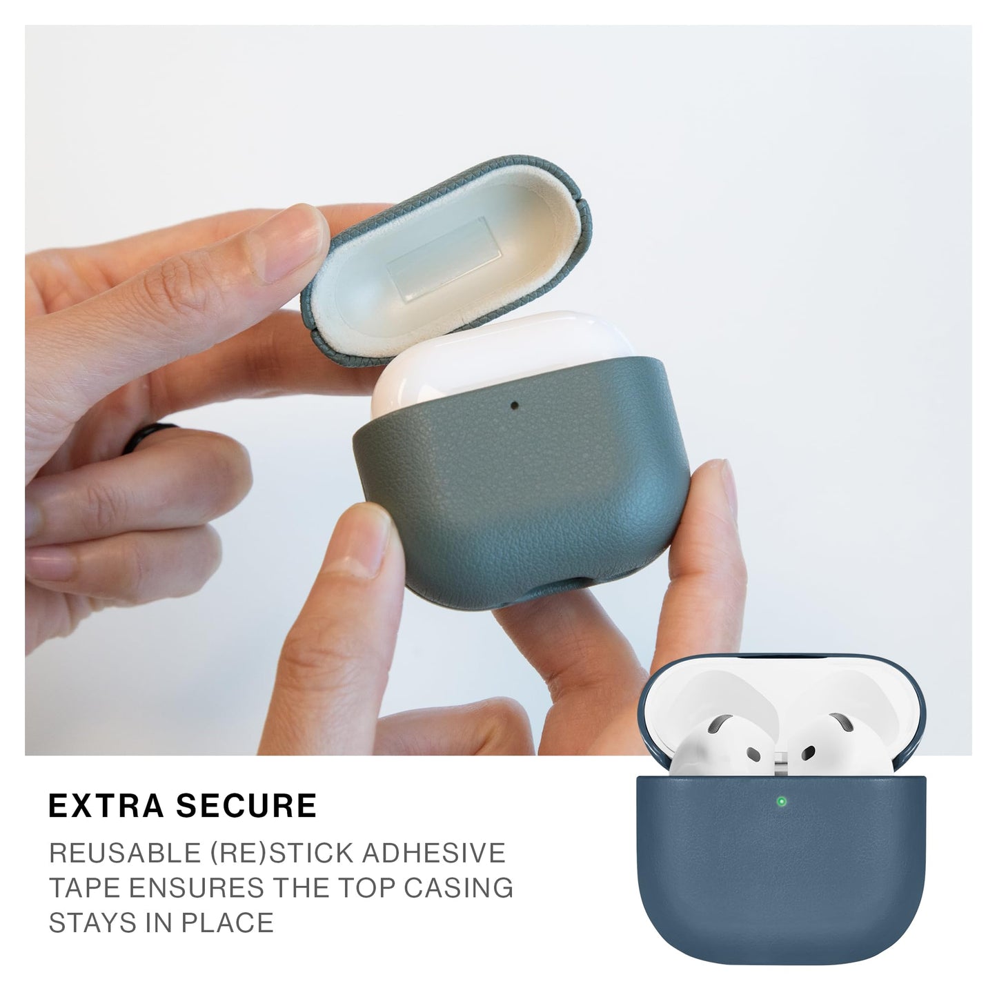 Native Union (Re) Classic Case for AirPods 4 – Premium Resistant & Recycled Materials – Durable Protection – Supports Wireless Chargers – Compatible with AirPods 4 (Navy)