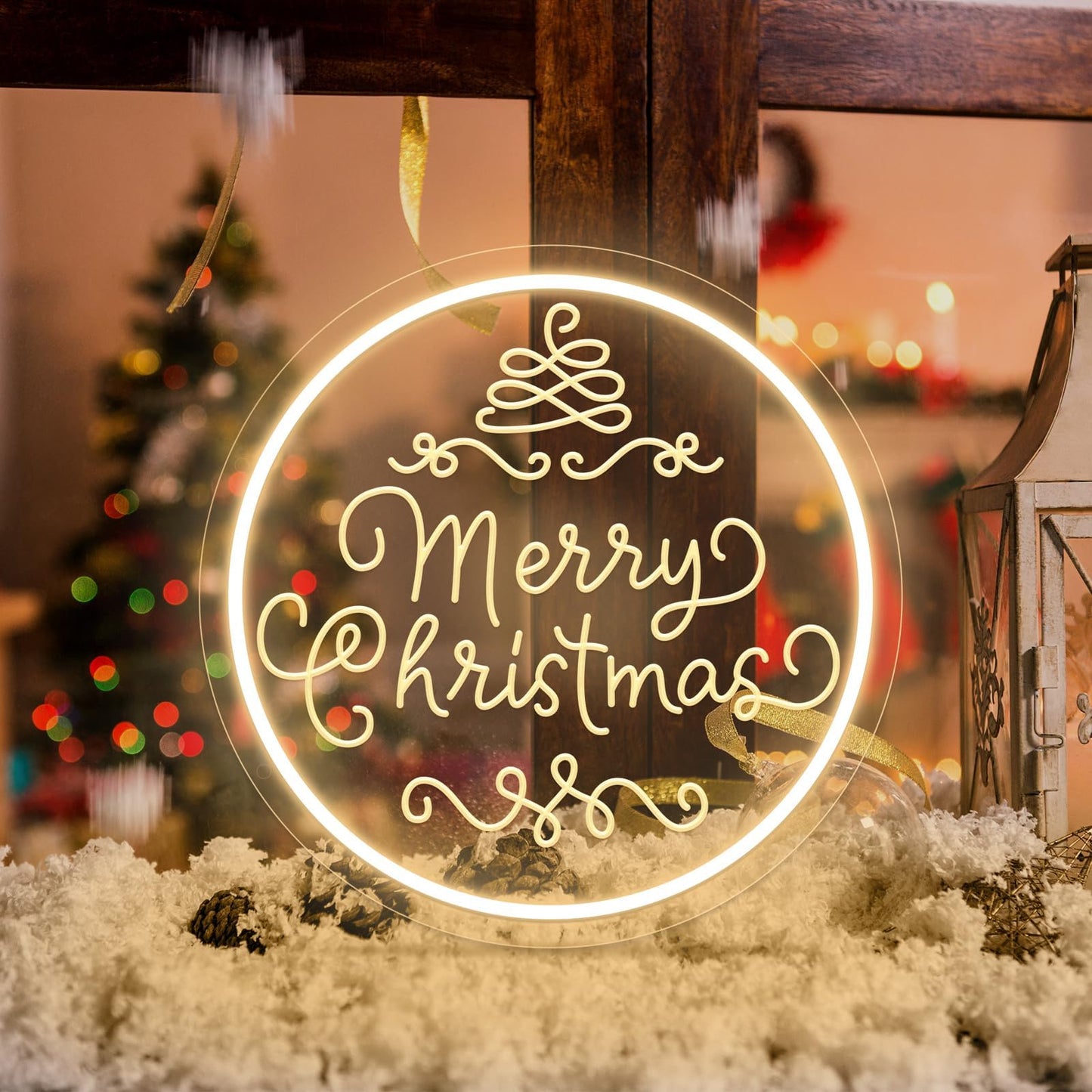 Merry Christmas Neon Sign Dimmable Merry Christmas LED Light Sign for Holiday Party Home Bar Decoration, USB Powerd Neon Light for Wall Decor Festival Celebration -30 * 30