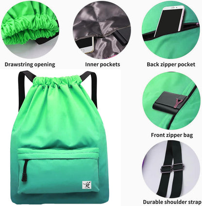 Risefit Waterproof Drawstring Bag, Gym Bag Sackpack Sports Backpack for Men Women