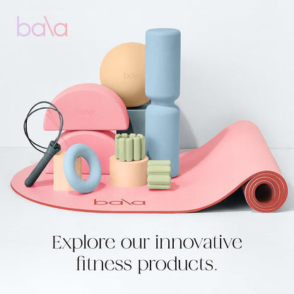 Bala Compact Workout Mat - 12MM Thick, Slip-Resistant & Foldable Yoga Mat for Home Fitness | Ideal for Pilates & Core Training