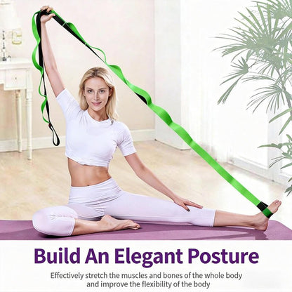 Stretching Strap with Loops - Non Elastic Stretch Band for Physical Therapy, Yoga Strap for Stretching Equipment, Stretch Bands for Exercise and Flexibility