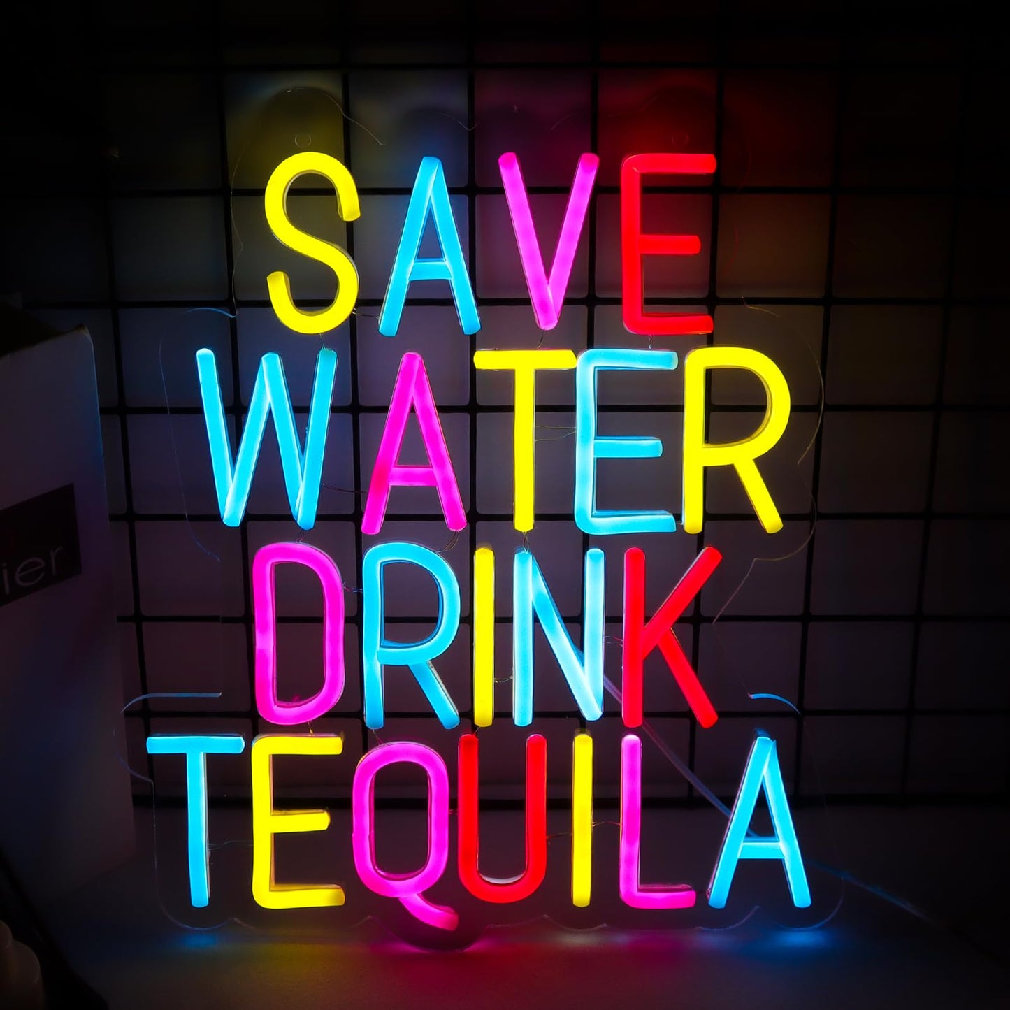 qbanziou Save Water Drink Tequila Neon Signs for Wall Decor，Neon Lights for Bedroom LED Signs Suitable for Man Cave，Doorplate，Christmas Gifts