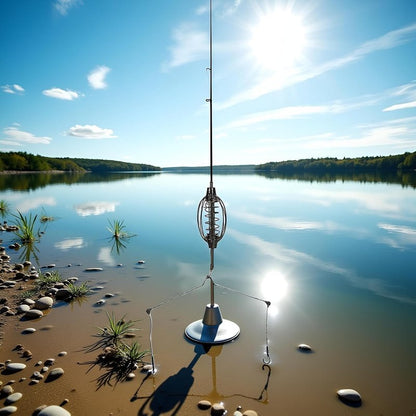 Galepromot 2Pcs Carp Fishing Feeder Baits Cage, Spring Fish with Holder, Inline Methods Tackle Baits Cage Hook Rigs Set Sinkers Feeder Tackle Fishing Sinkers