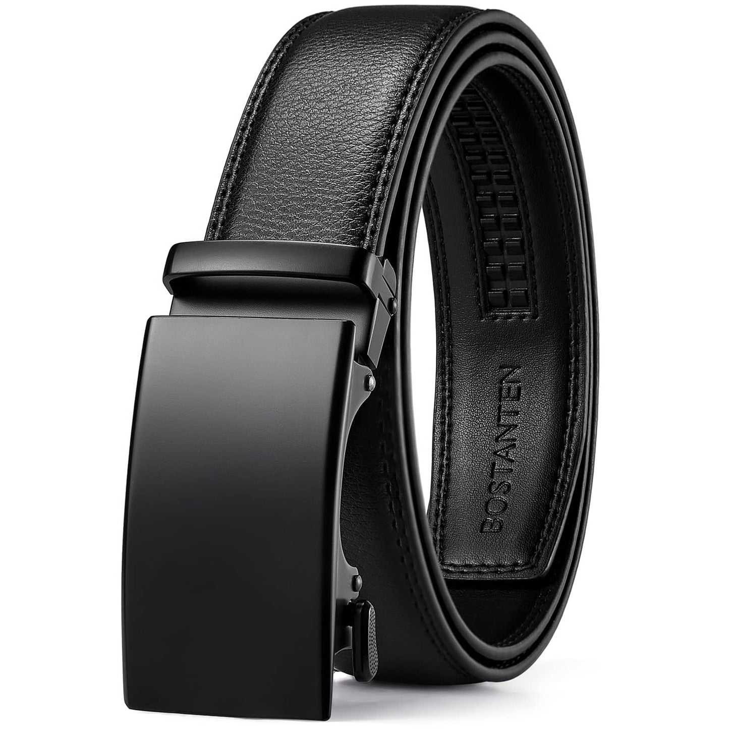 BOSTANTEN Ratchet Mens Belt Leather Dress and Casual with Adjustable Buckle, Trim to Fit