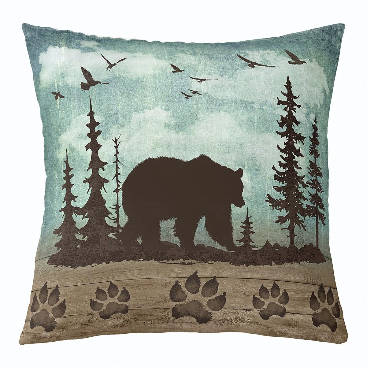 Erosebridal Set of 4 Rustic Hunting Throw Pillow Covers Farmhouse Throw Pillows Covers,Vintage Bear Cabin Deer 18 x 18 Pillow Insert Woodland Animals Accent Pillow Case (Inserts Not Included)
