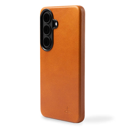 Snakehive Leather Case for Samsung Galaxy S26 - Slim Protective Case - Wireless Charging/Qi2 Compatible - Tan