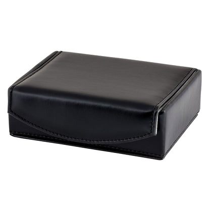 Cuff-Daddy Mens Leather Travel Cufflinks Ring Storage Box Case Includes 2 Sets Metal Collar Stays - Holds 9 To 12 Pairs - ‎5.75 x 4.75 x 1.75 inches Holder Organizer