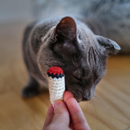 LIT LABS Catnip Doobies Toy Kittie J's Pre-Rolled Cone Form 3 inches Long - Handmade Crocheted - Entertain Your Cat with Hilarious Cartoon J's: Perfect Cat Gift, Comes in a 2-Pack