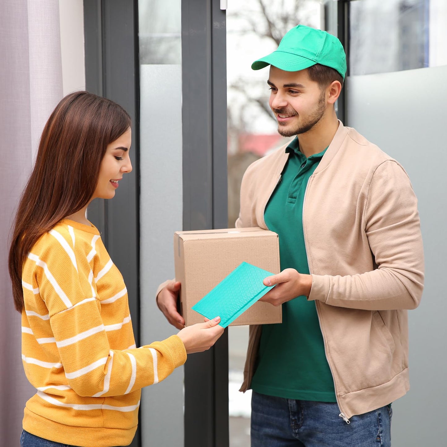 METRONIC Small Bubble Mailers 4x8 200 Pack Teal Bubble Mailer Usable Size 4x7 Self Seal Waterproof Padded Envelopes for Small Business Packaging Sports Cards