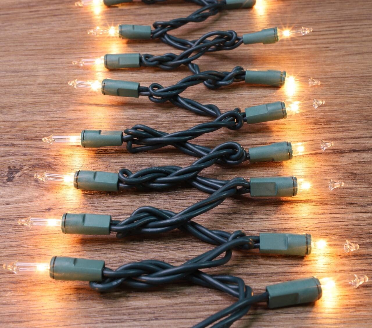 GLOWNOVA Green Wire,Clear Incandescent Bulb 300 Mini String Lights for Indoor Christmas Tree Garland Birthday Wedding Party Festival Decoration