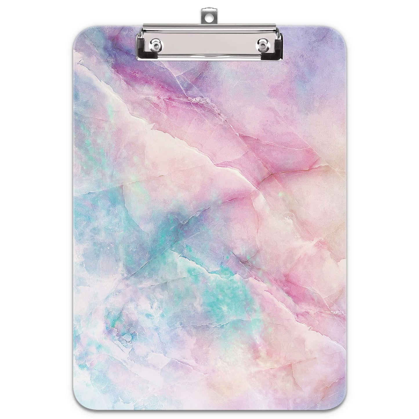 Hongri Plastic Cute Clipboard, Letter Size for Students, Teacher, Woman and Kids, Low Profile Clip, Decorative Pattern, Size 9 x 12.5 in, Dream Marble