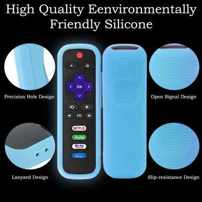 Silicone Protective Controller Cover fits for Roku TV Voice Remote | Element Roku | Westinghouse Roku TV Controller Cover,Glow in The Dark