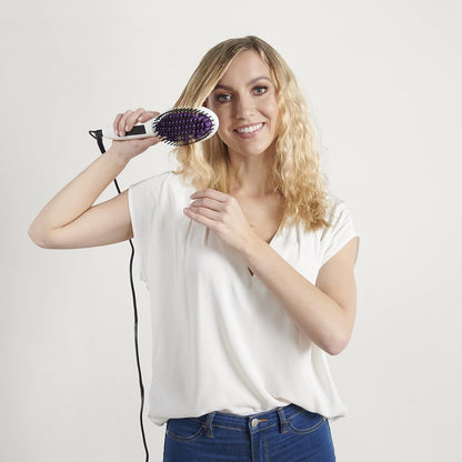 InStyler Straight UP Ceramic, Professional, Heated Styling Brush| Digital Temperature Display| 65 Individual Ceramic Heating Pla