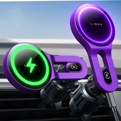 LISEN for iPhone 17 MagSafe Car Mount Charger, [Safer & Faster] Vent Magnetic Wireless Car Charger, Car Vent Phone Mount Charger Fits iPhone 17Pro/ Max/Air 16 15 14 13, Samsung with MagSafe Case