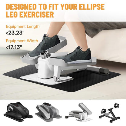Upgrade Double-Sided Non-Slip Workout Mat for Elliptical Leg Exerciser, Exercise Mat for Under Desk Elliptical Floor Protection