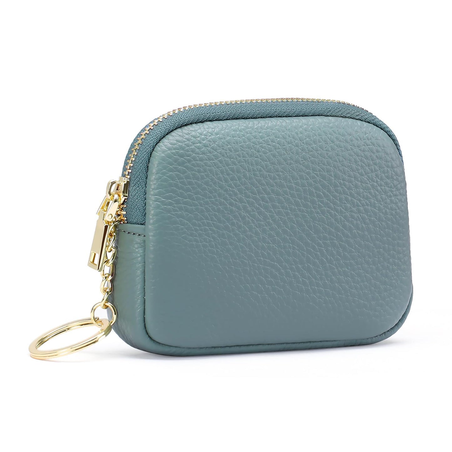 SENDEFN Mini Coin Purse Soft Leather Small Coin Pouch Purses Women Zipper Pocket with Key Ring