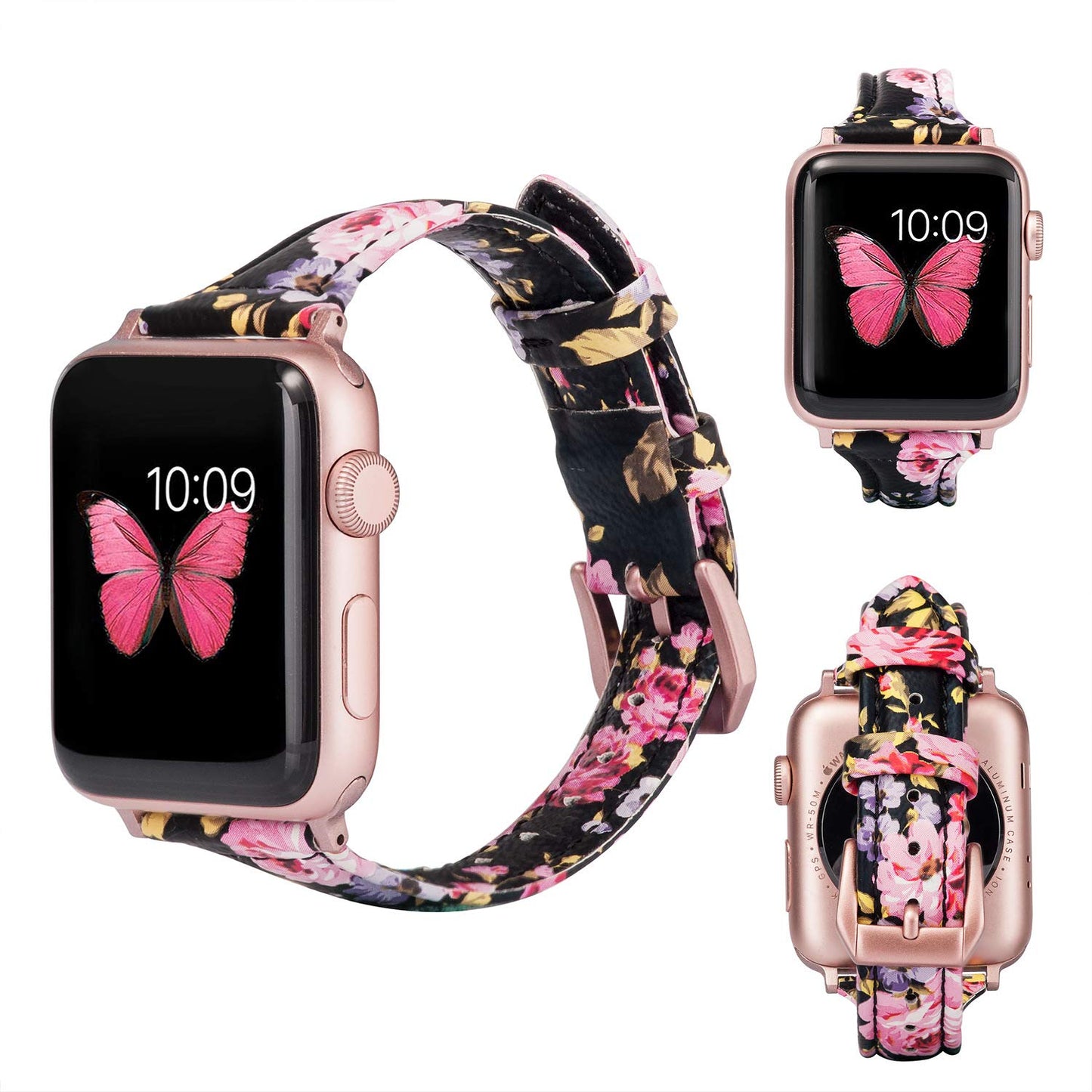 Wearlizer Slim Thin Leather Bands Compatible with Apple Watch Band 38mm 40mm 41mm 42mm 44mm 45mm 46mm 49mm Women Men Strap Wristband Bracelet for iWatch Series 11 10 9 8 7 6 5 4 3 SE/Ultra 3 2 1