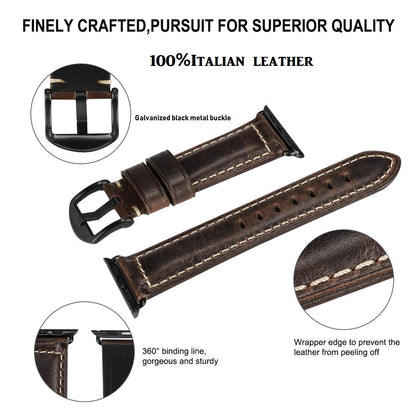 HUAFIY Leather Band Compatible for apple Watch Bands 42mm 44mm 45mm46mm49mm 38mm 40mm 41mm,Genuine Leather Watch Wristband for iWatch Ultra 3 2 1,Series 11/10/9/8/7/6/5/4/3/2/1